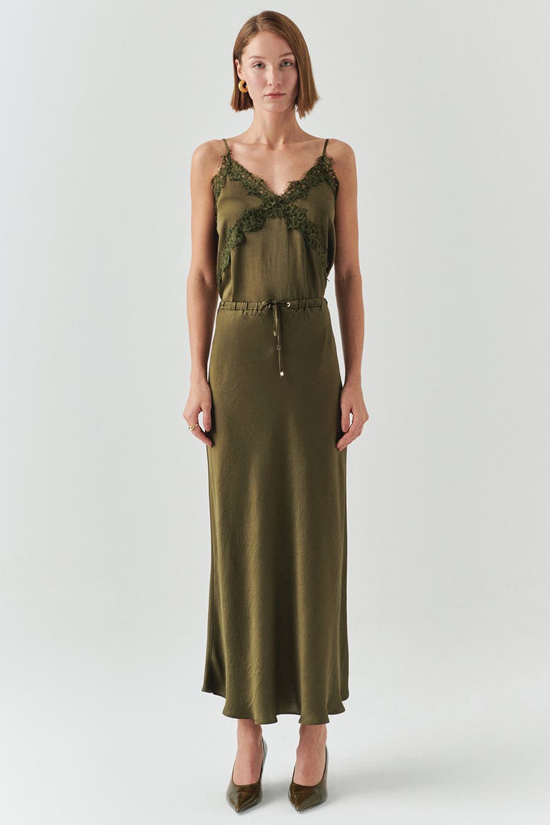 Liv Midi Skirt, Alternate, color, Khaki