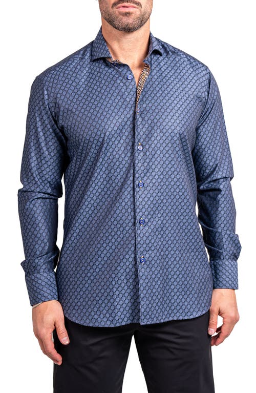 Maceoo Einstein Ascension Contemporary Fit Button-up Shirt In Blue