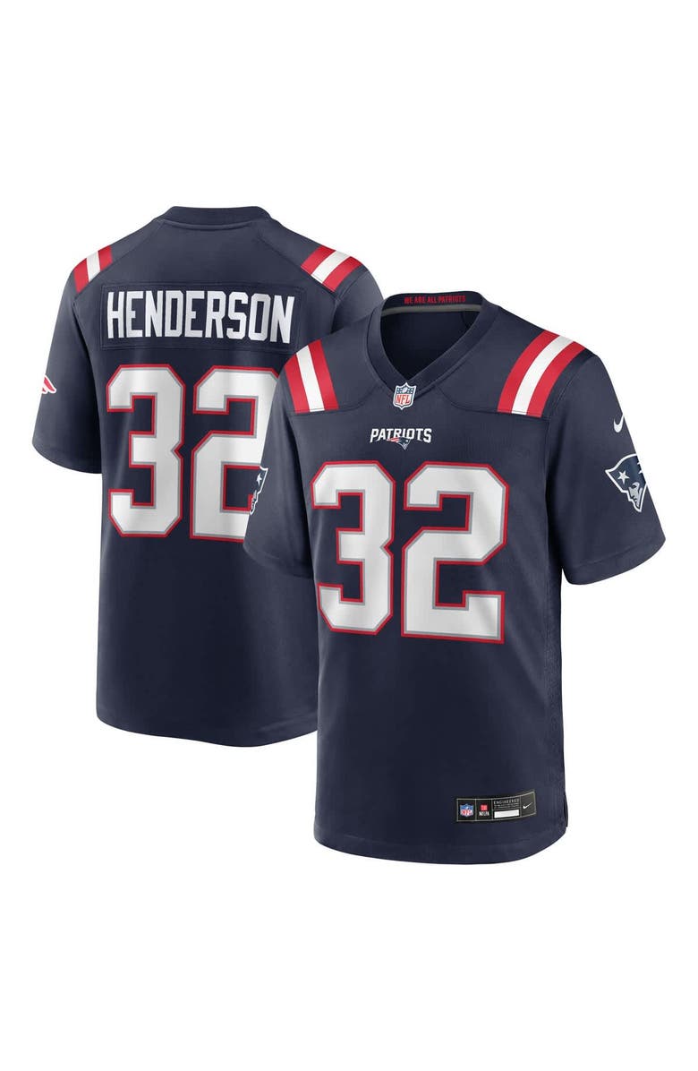 Nike Men's Nike TreVeyon Henderson Navy New England Patriots 2025 NFL Draft Game Jersey, Main, color, Navy