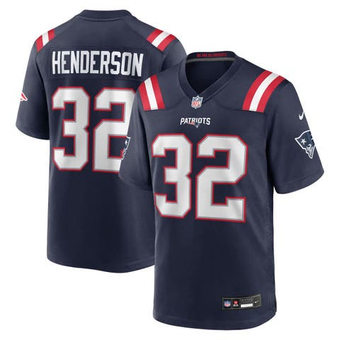 Men's Nike TreVeyon Henderson Navy New England Patriots 2025 NFL Draft Game Jersey