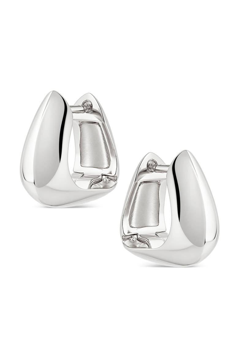 Luna Teardrop Hoop Earrings, Main, color, SILVER