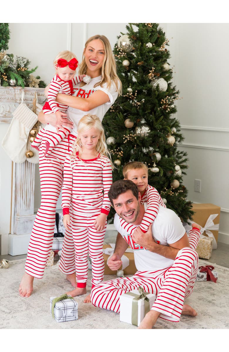 RuggedButts Modal Blend Boys Long Sleeve Pajama Set, Alternate, color, Red & White Stripe