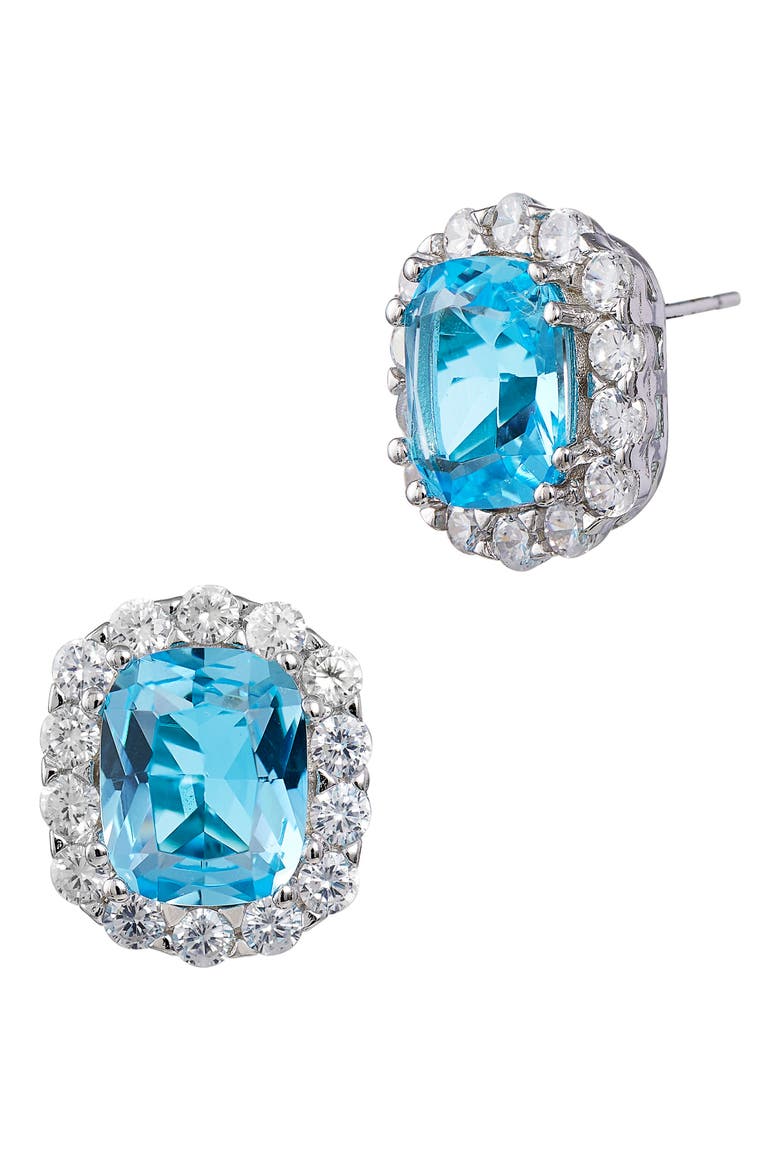Cushion Stud Earrings, Main, color, BLUE