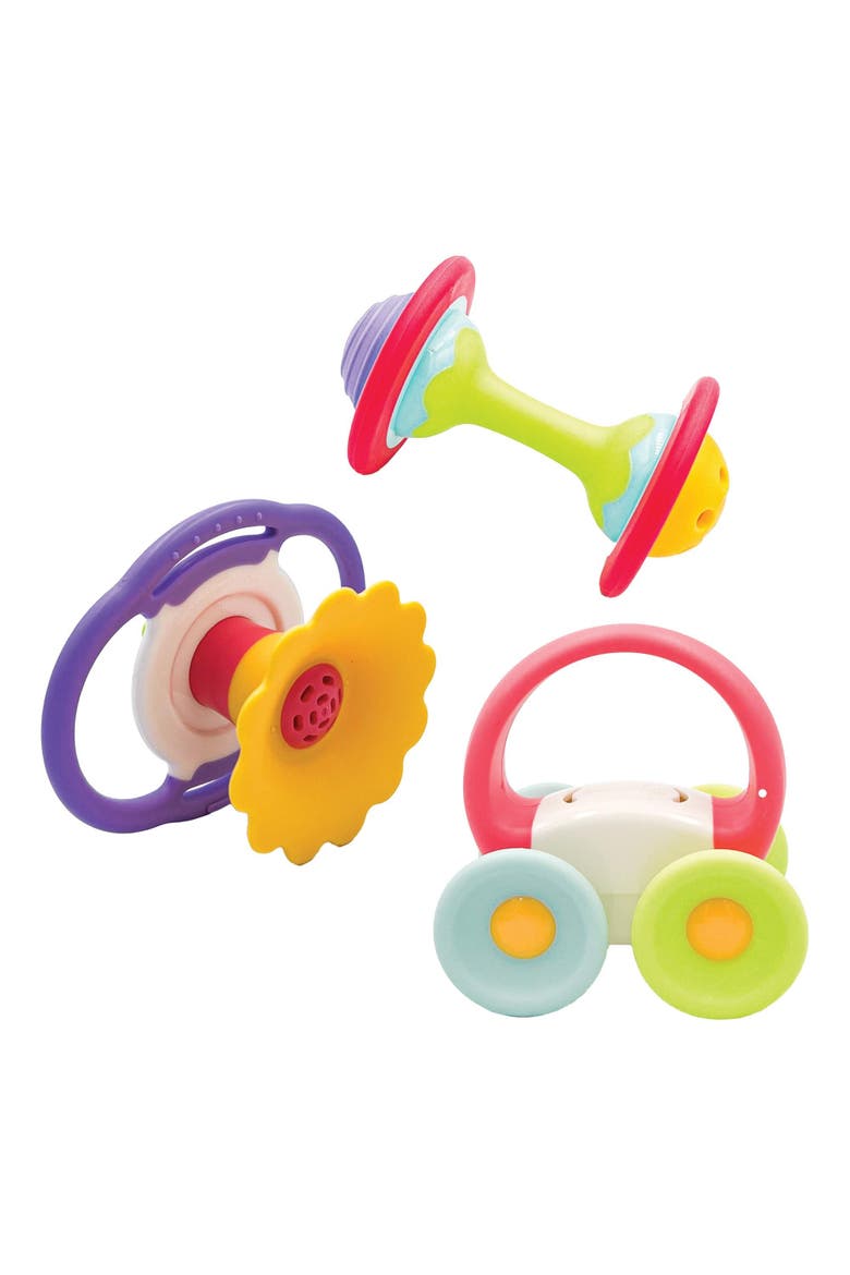 Whistle, Shake, and Roll Rattles - Set of 3, Main, color, Multicolored