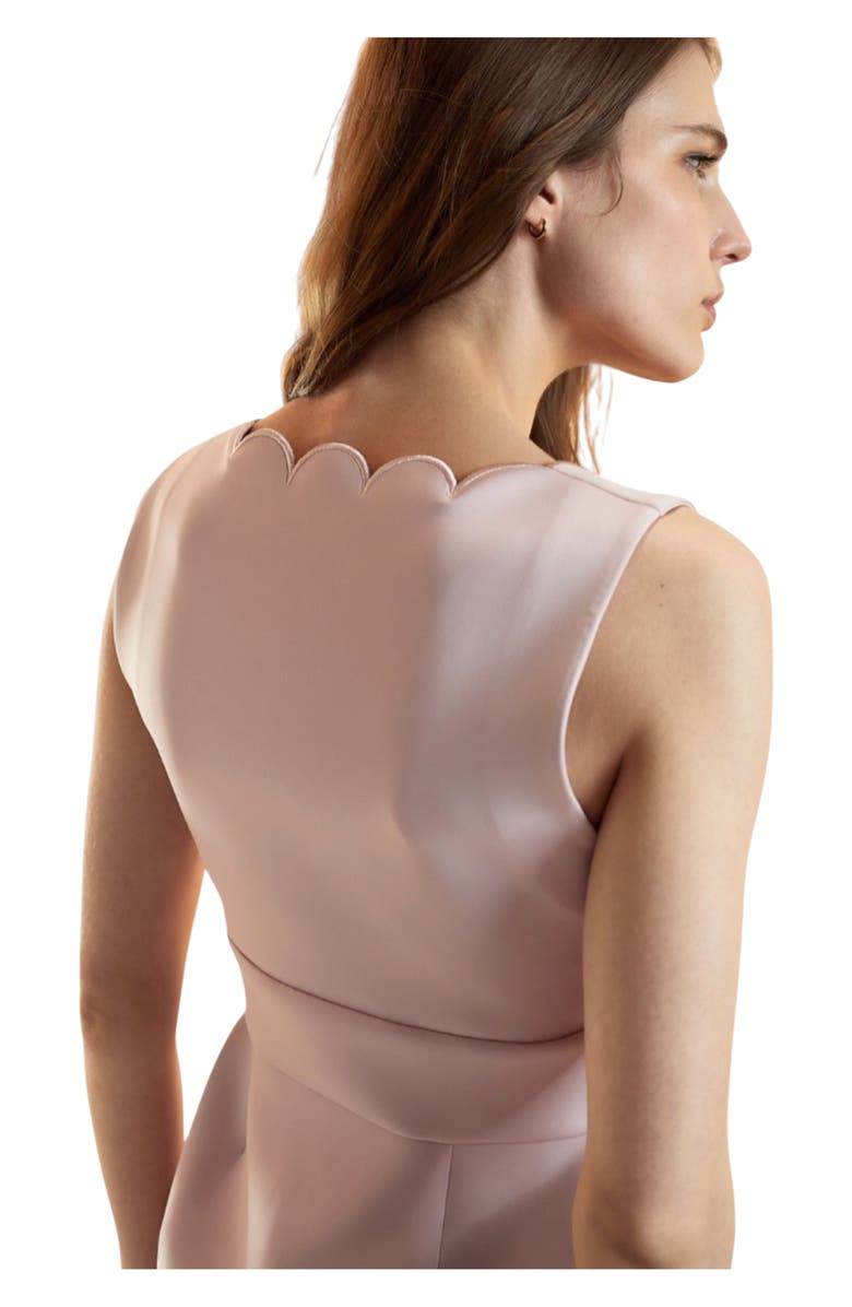 Cynthia Rowley Ella Bonded Scallop Mini Dress, Alternate, color, Mauve