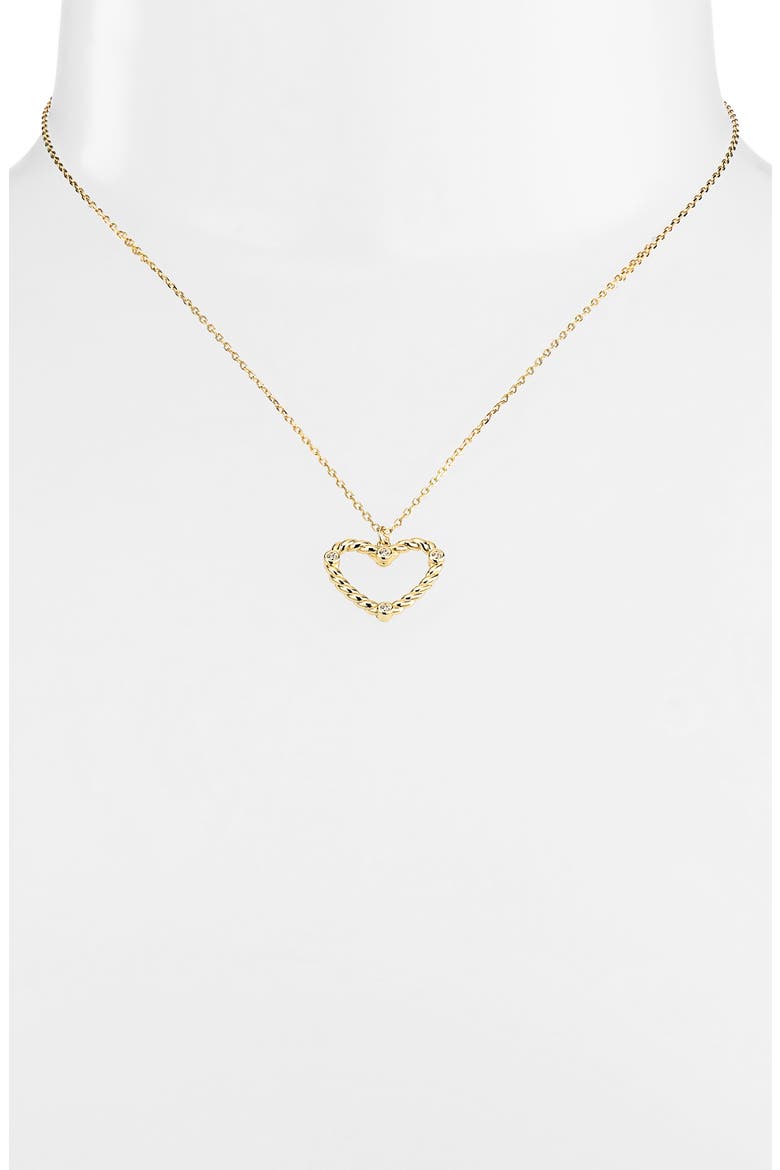 Twisted Open Heart Pendant Necklace, Alternate, color, GOLD