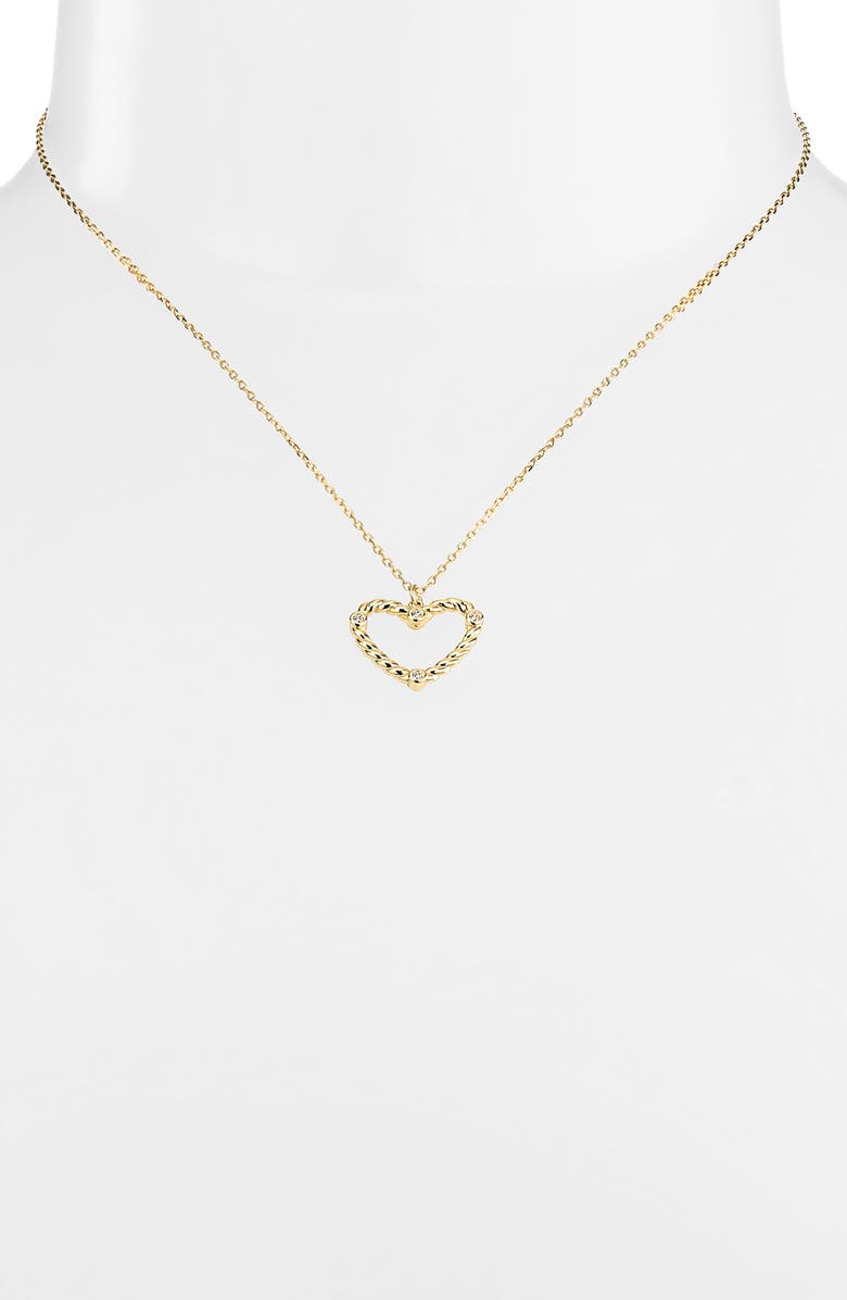 ARGENTO VIVO Twisted Open Heart Pendant Necklace, Alternate, color, Gold
