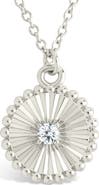 Sterling Forever Candiace Coin CZ Pendant Necklace