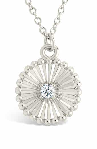 Sterling Forever Candiace Coin CZ Pendant Necklace