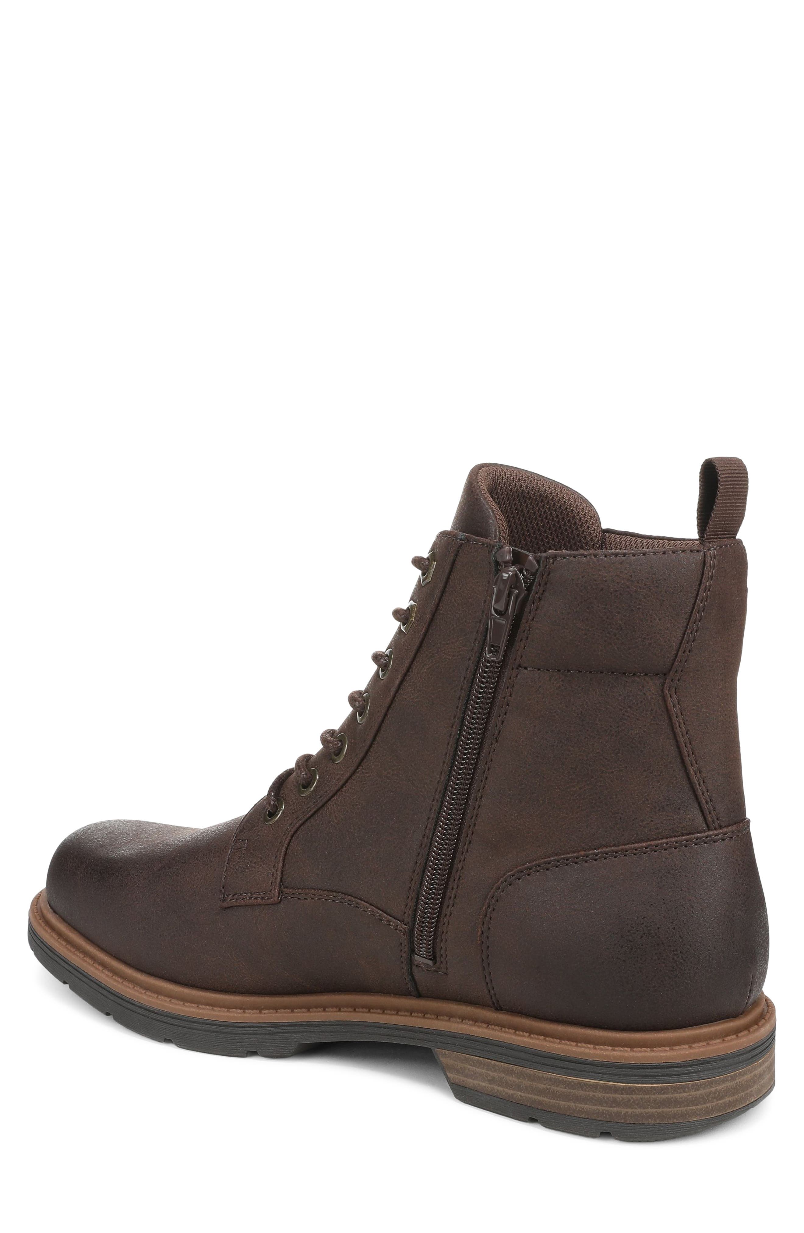 August Faux Leather Boot, Alternate, color, DARK BROWN FAUX LEATHER