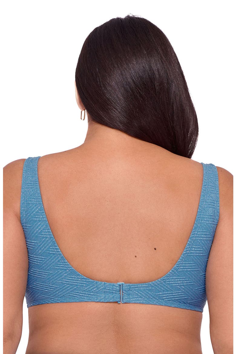 Supportive and Sculpting Basket Weave Scoop Back Cutout U-Wire Bikini Swimsuit Top, Alternate, color, Powder Blue Basket Weave