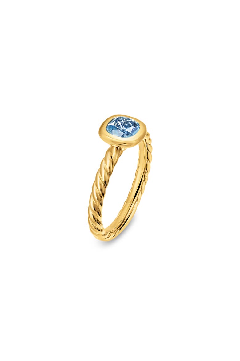 Mercer 18k Gold Blue Topaz Cable Ring, Alternate, color, GOLD BLUE TOPAZ