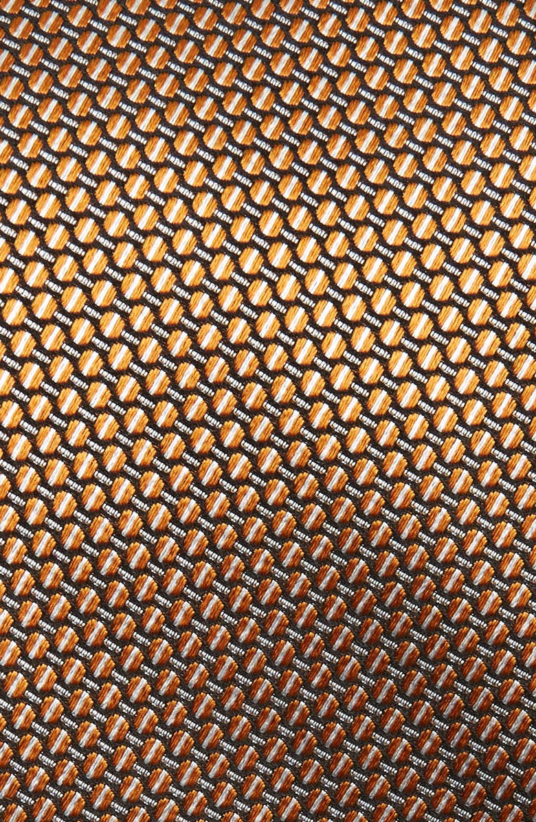 ZEGNA TIES Paglie Geometric Silk Jacquard Tie, Alternate, color, Orange