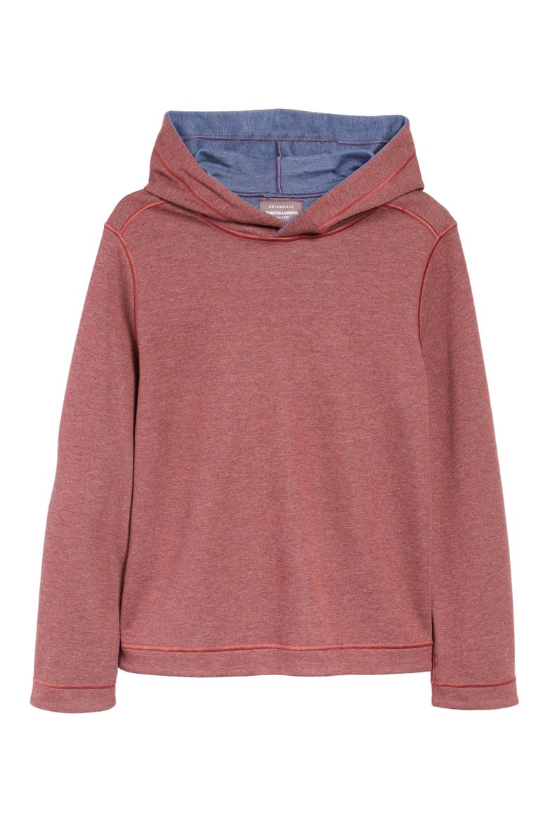 Kids' Solid Reversible Hoodie, Main, color, BERRY/ BLUE