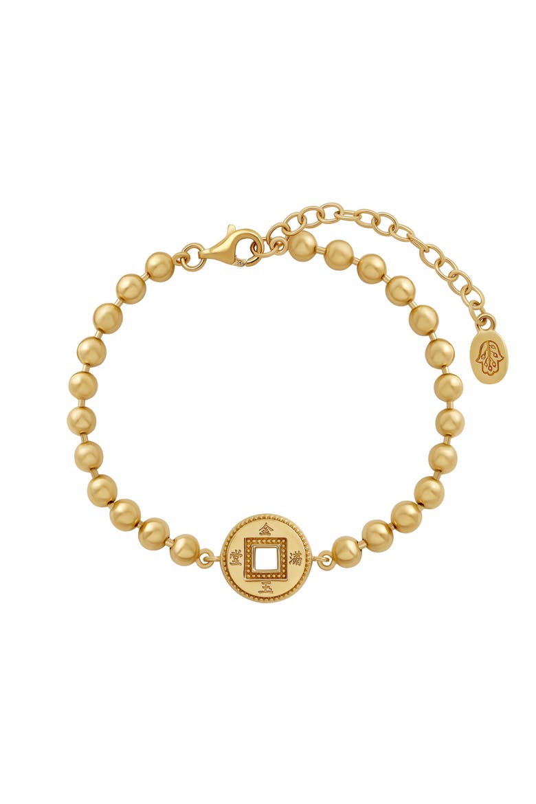 Radiant Fortune Gold Lucky Coin Bracelet, Main, color, Gold
