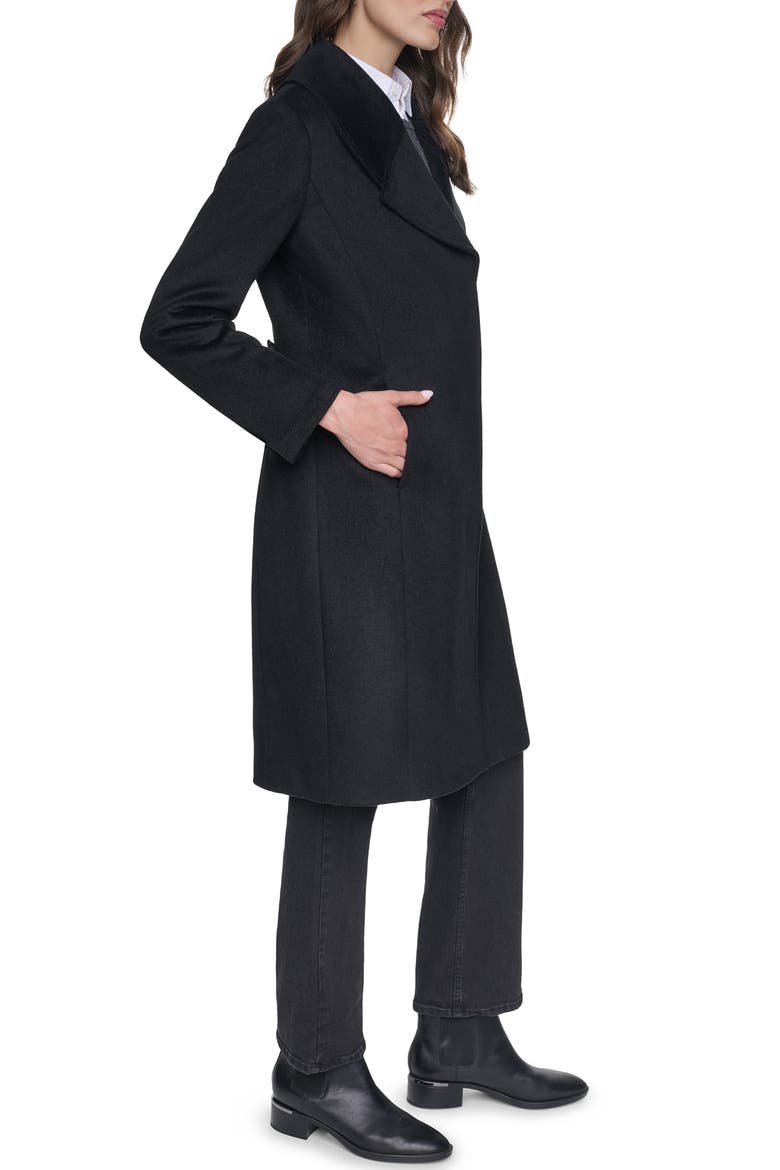 Oversize Collar Wool Blend Coat, Alternate, color, BLACK