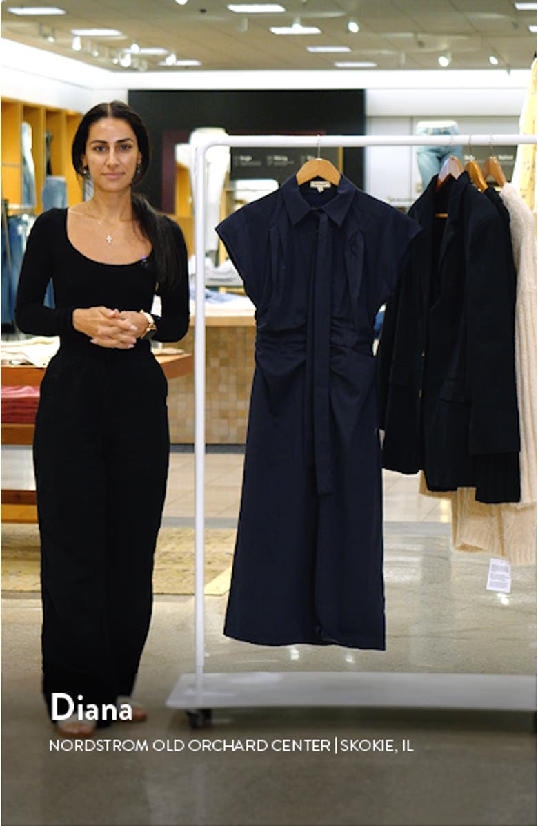 Liz Cotton Blend Midi Shirtdress, sales video thumbnail