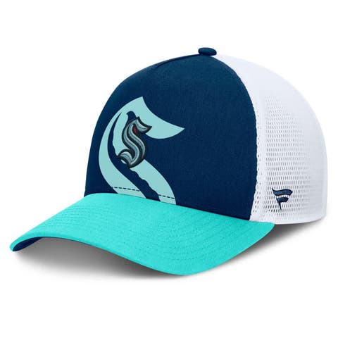 Men's Fanatics Deep Sea Blue/Light Blue Seattle Kraken Authentic Pro A-Frame Rink Adjustable Hat