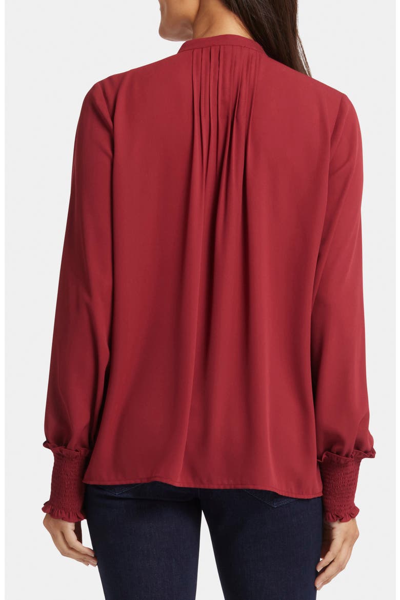 Pleated Peasant Blouse, Alternate, color, WILD CURRANT