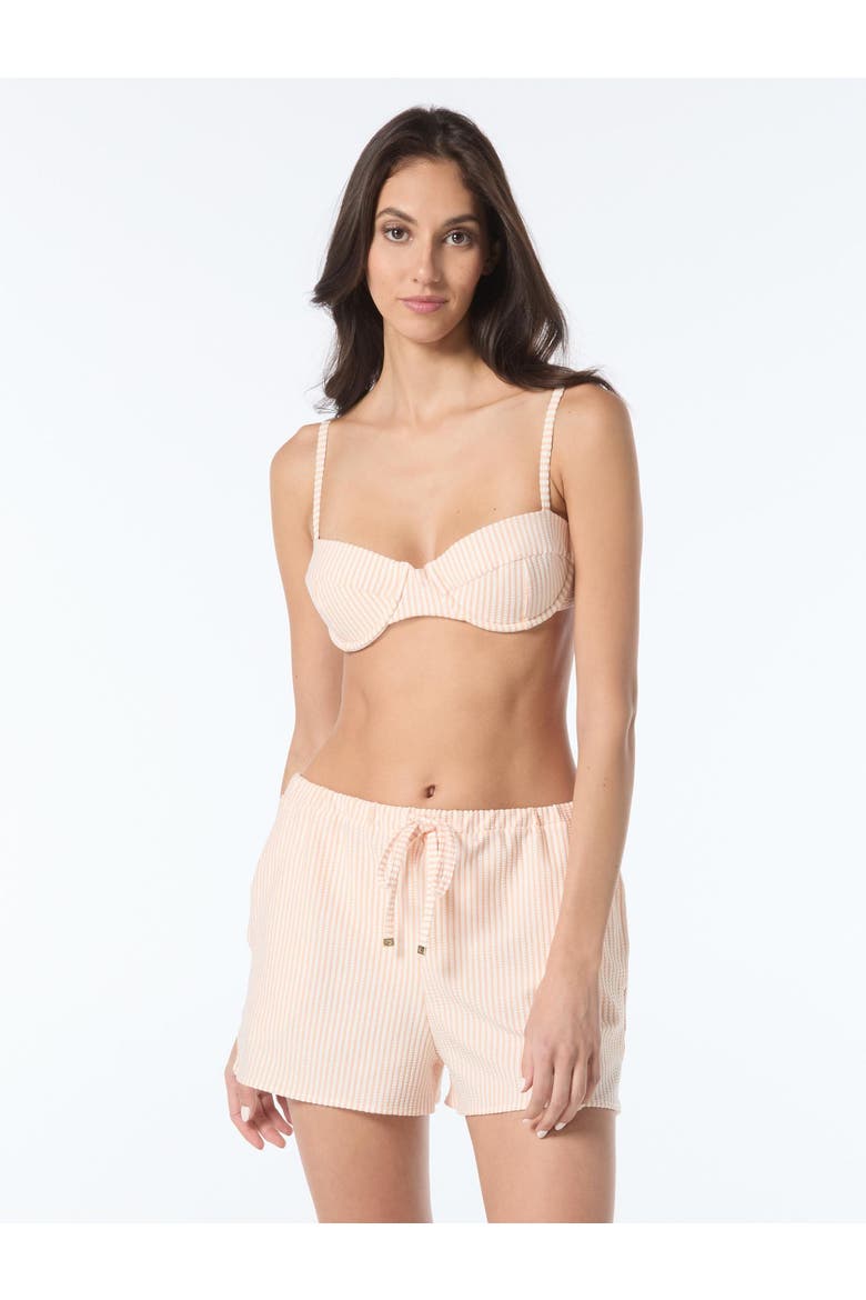 Tidal Stripe Cover Up Short Swim, Alternate, color, Light Cantaloupe