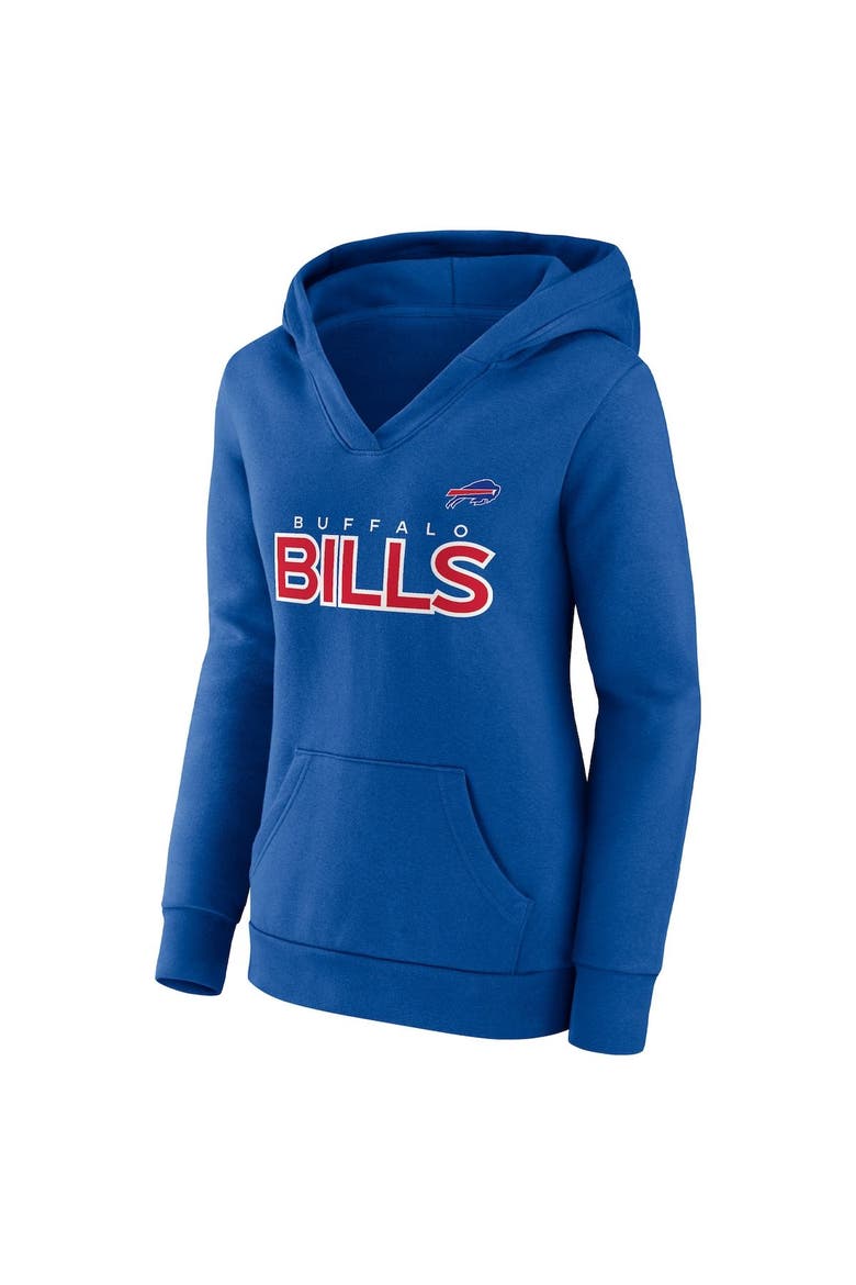 Women's Fanatics Branded Royal Buffalo Bills Iconic Cotton Fleece Checklist Pullover Hoodie, Alternate, color, Royal