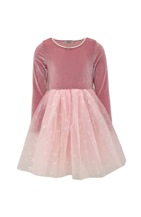 Ballerina Bow Velour Dress