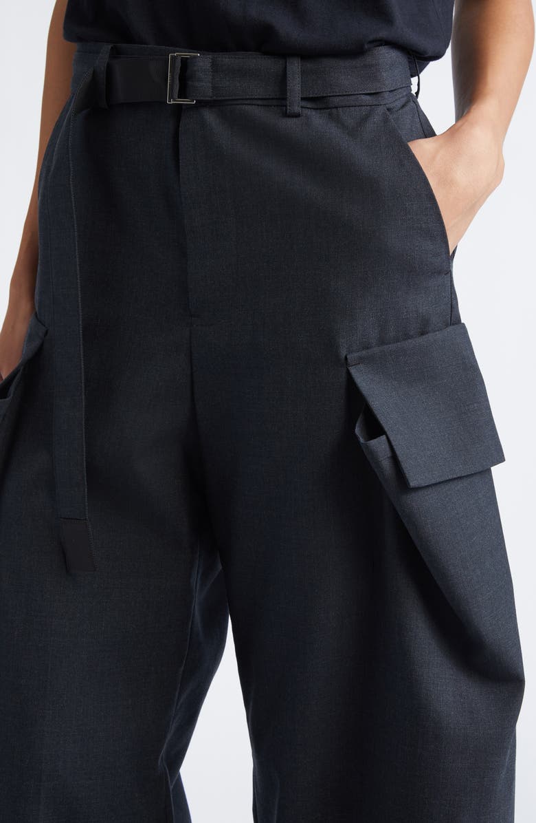 Sacai Suiting Cargo Pants, Alternate, color, Charcoal Gray