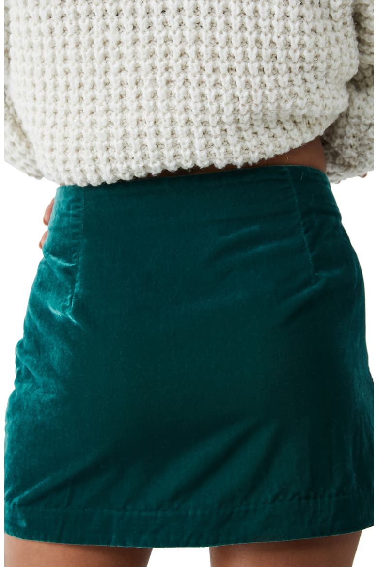 Annalise Side Vent Velvet Miniskirt, Alternate, color, DEEP TEAL