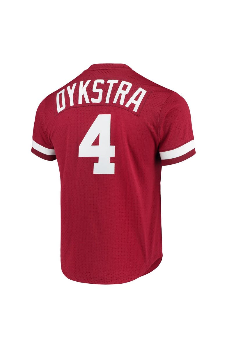 Mitchell & Ness Lenny Dykstra Philadelphia Phillies Cooperstown Collection Mesh Batting Practice Jersey - Scarlet, Alternate, color, 