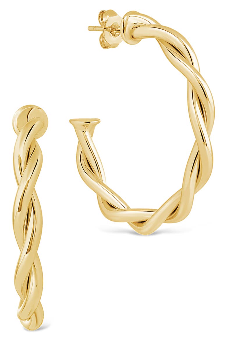 Rikke Twisted Hoop Earrings, Alternate, color, GOLD
