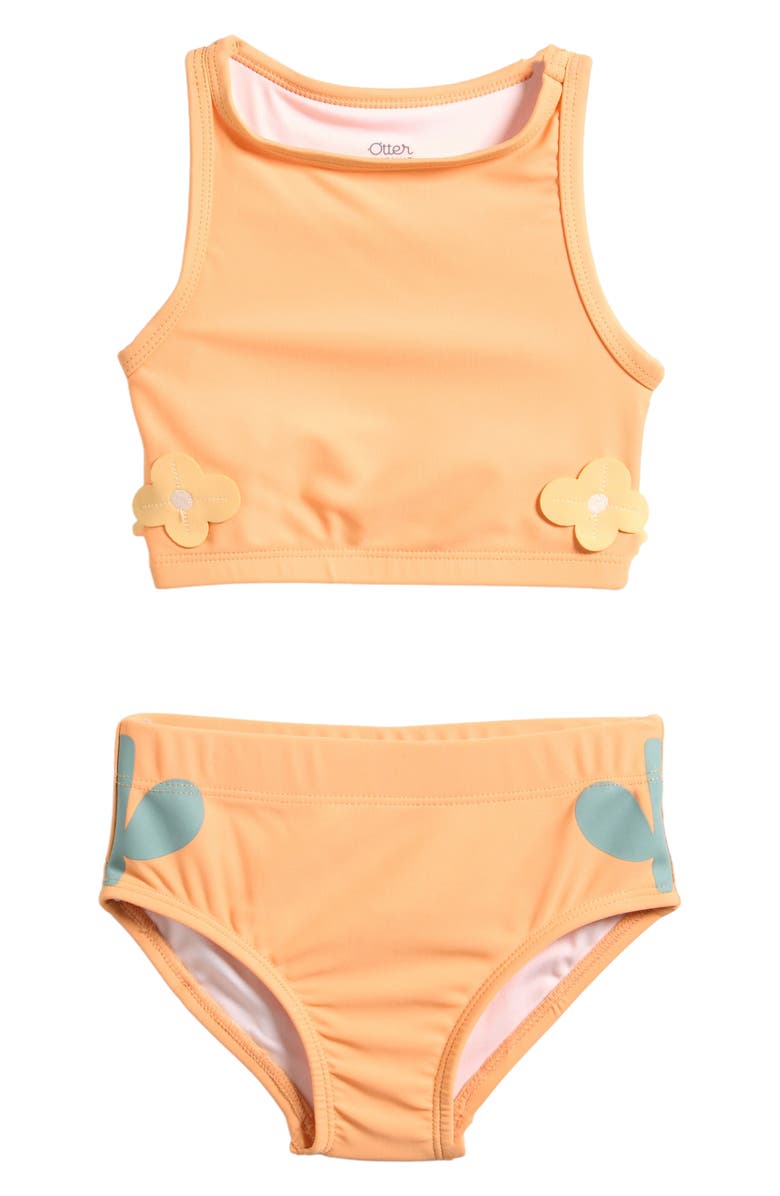 OTTER AVENUE Kids' Tankini Two-Piece Swimsuit, Main, color, Dreamsicle Flower