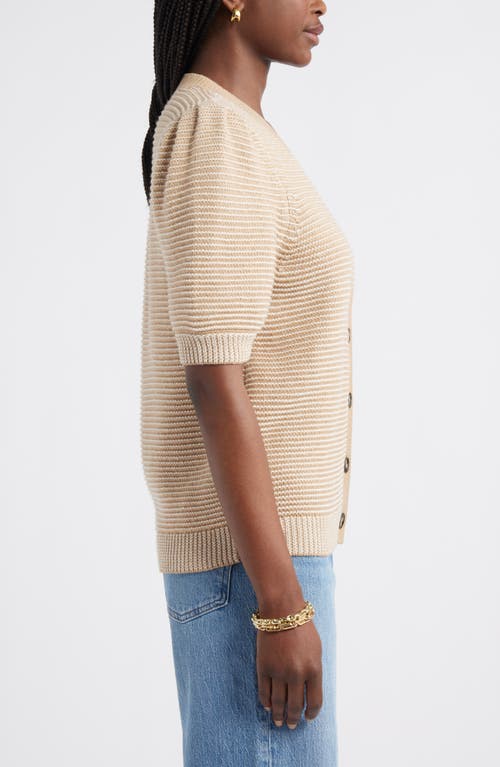 Caslonr Caslon(r) Links Puff Sleeve Wool Blend Cardigan In White