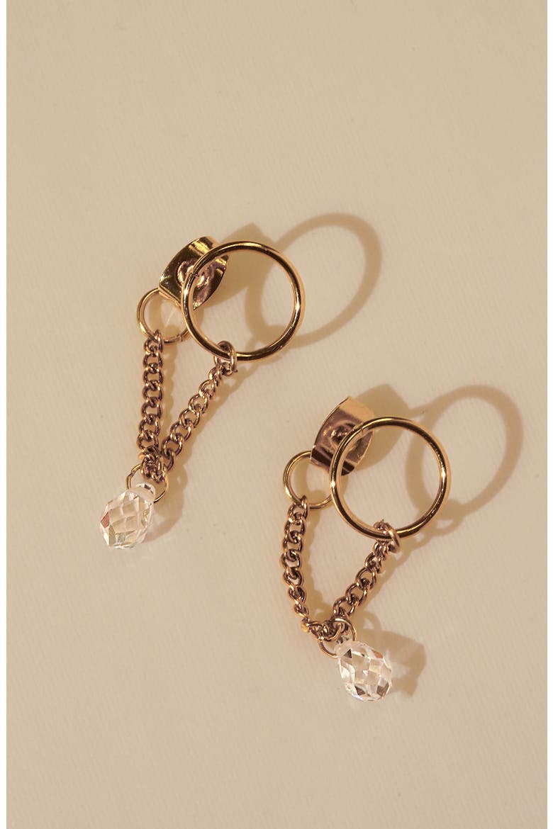 Veroia Front/Back Earrings, Alternate, color, GOLD
