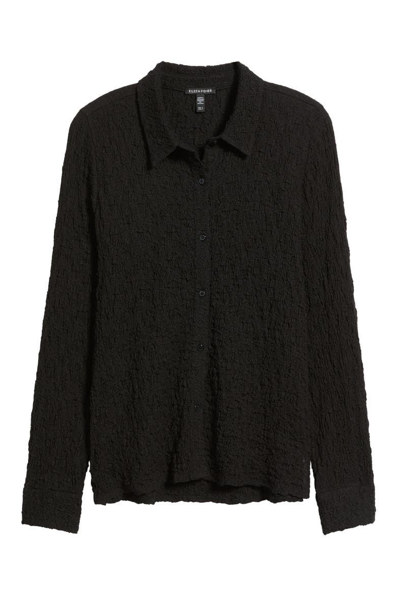 Crinkle Shirt, Alternate, color, BLACK