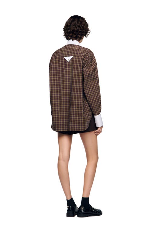 Sandro Two-tone Check Shirt In Multi