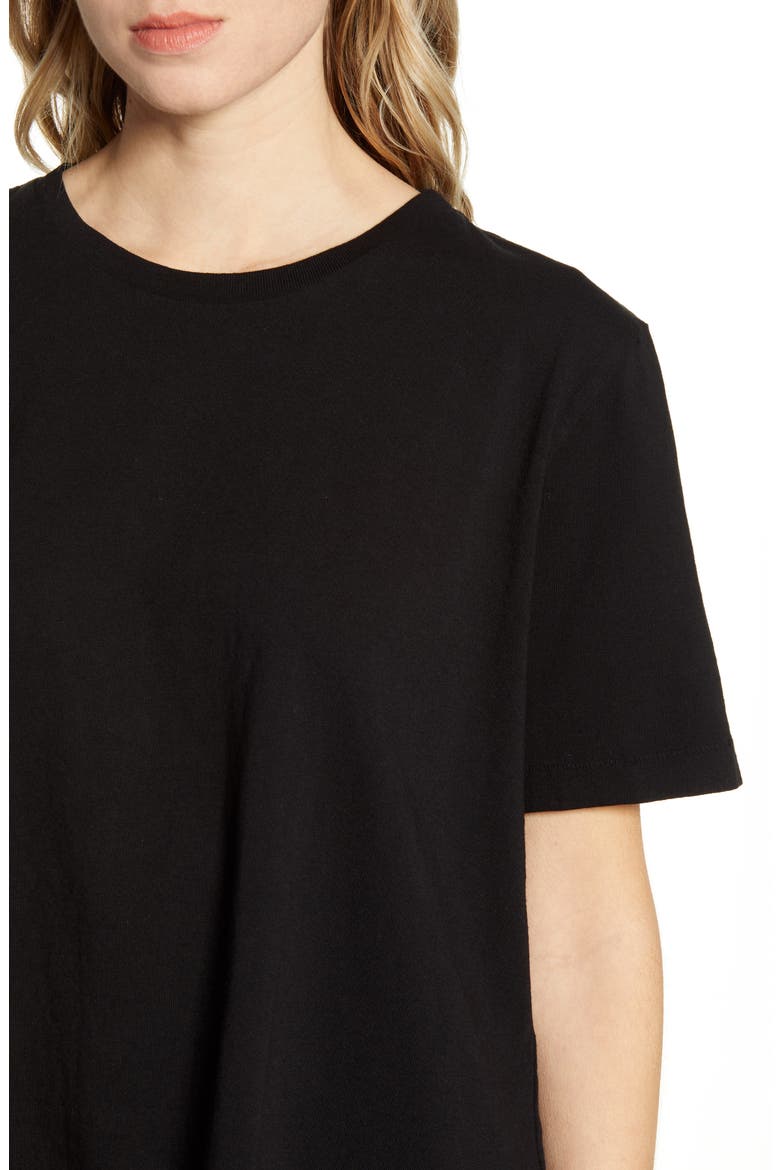 Lenu Pleat Back Cotton Top, Alternate, color, BLACK