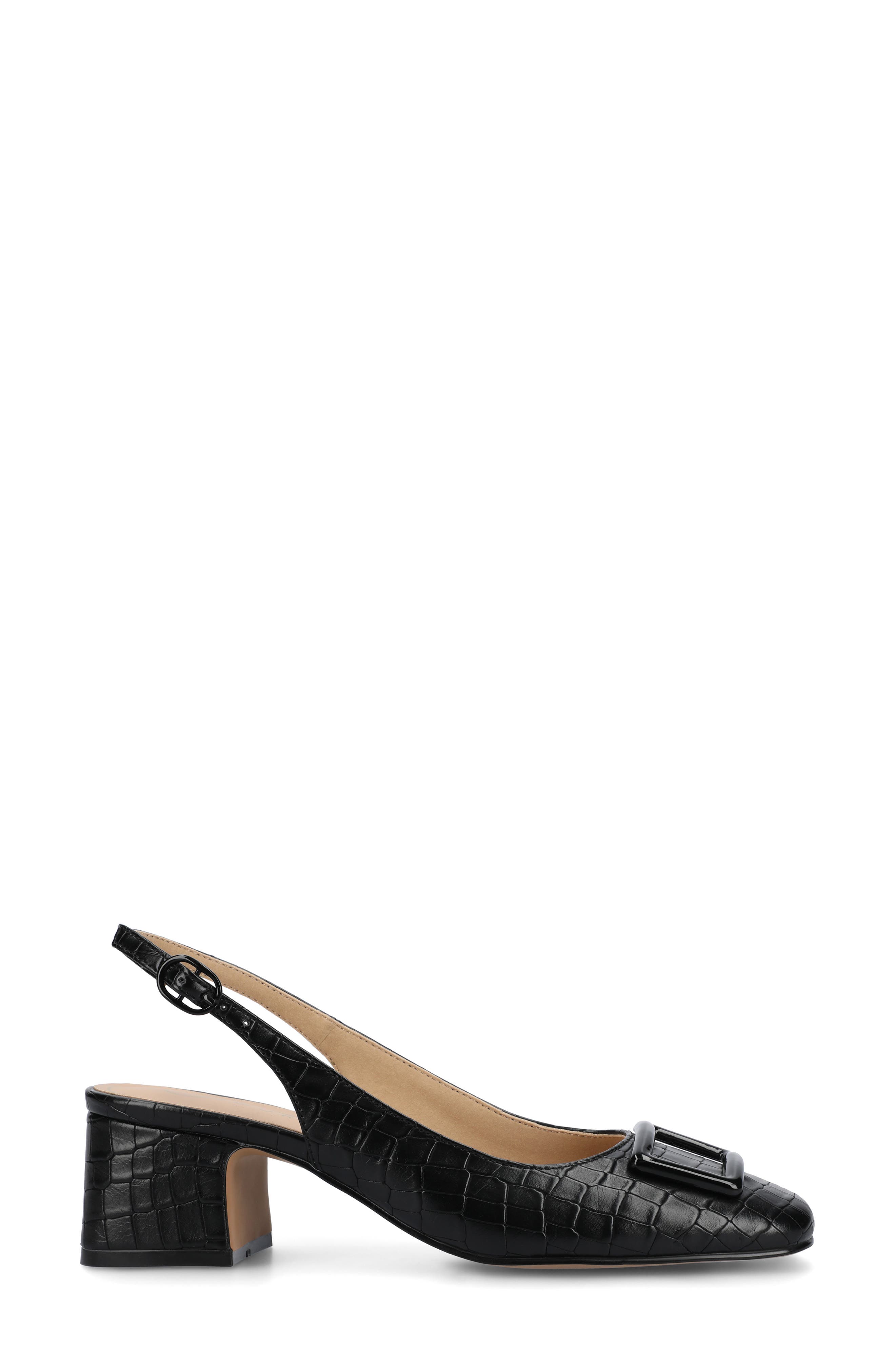 Journee Collection Everlee Slingback Pump, Alternate, color, Croco/Black