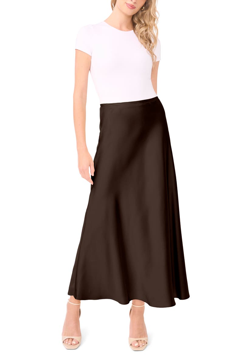 Bias Cut Maxi Skirt, Alternate, color, CHOCOLATE