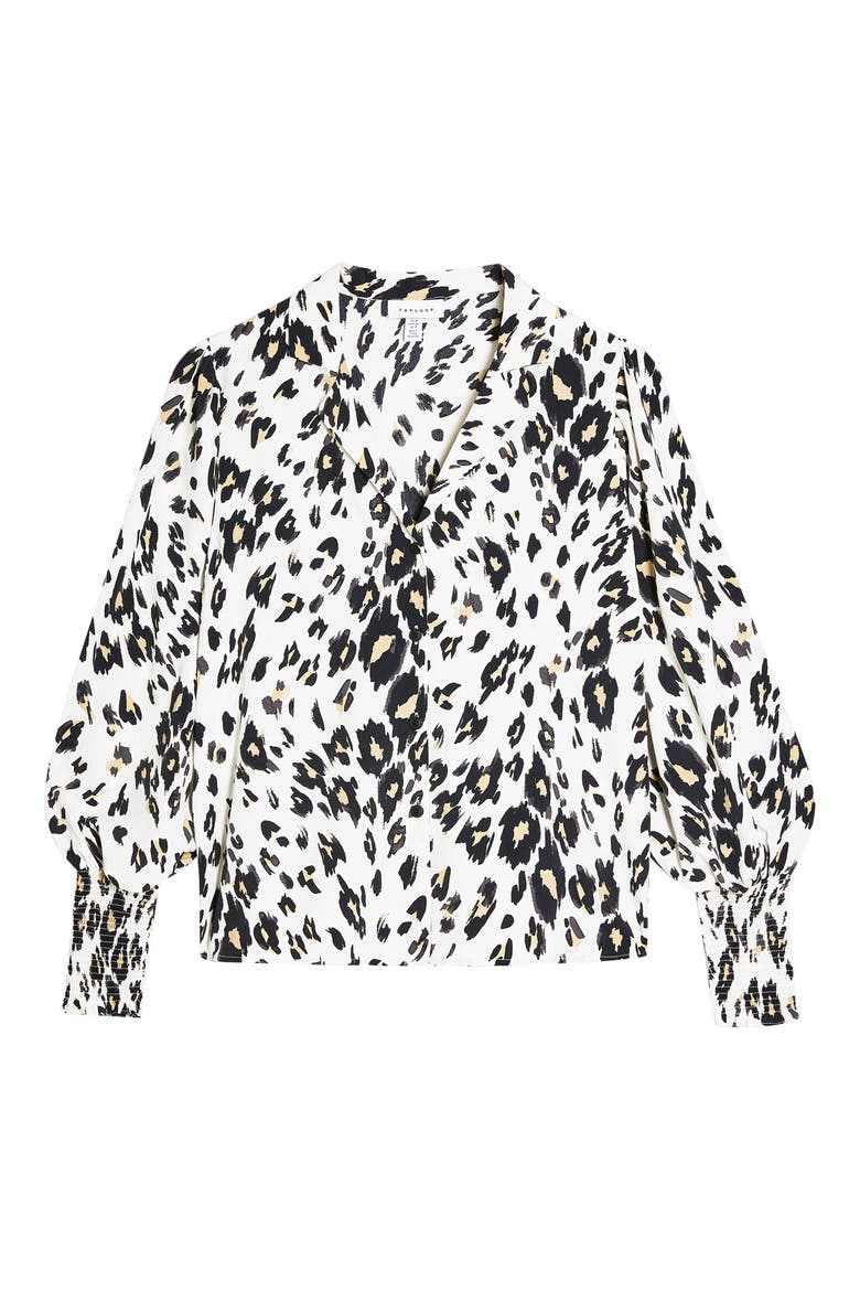 Scribble Animal Print Top, Alternate, color, WHITE MULTI