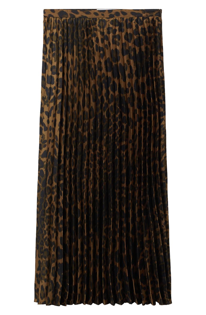 MANGO Animal Print Pleated A-Line Skirt, Alternate, color,