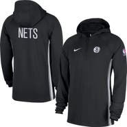 Nike Men's Nike  Black Brooklyn Nets Authentic On Court Zone Quarter-Zip Dri-FIT Hoodie Jacket