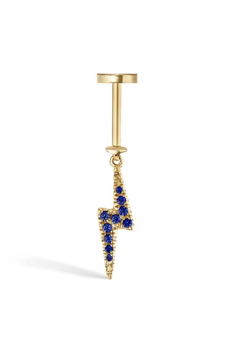 MARIA TASH 18K Gold Diamond & Sapphire Lightning Bolt Charm Earring, Alternate, color, Yellow Gold