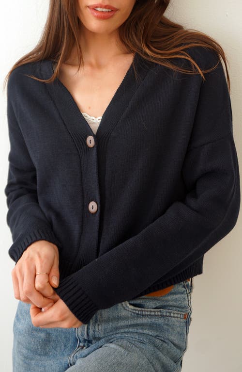 Paneros Clothing Diana Cropped Cardigan In Midnight Navy