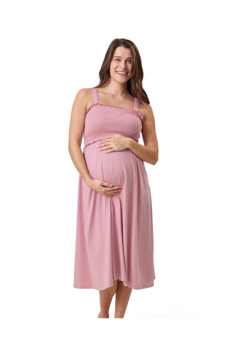 Sienna Smocked Maternity & Nursing Dress, Main, color, Light Mauve