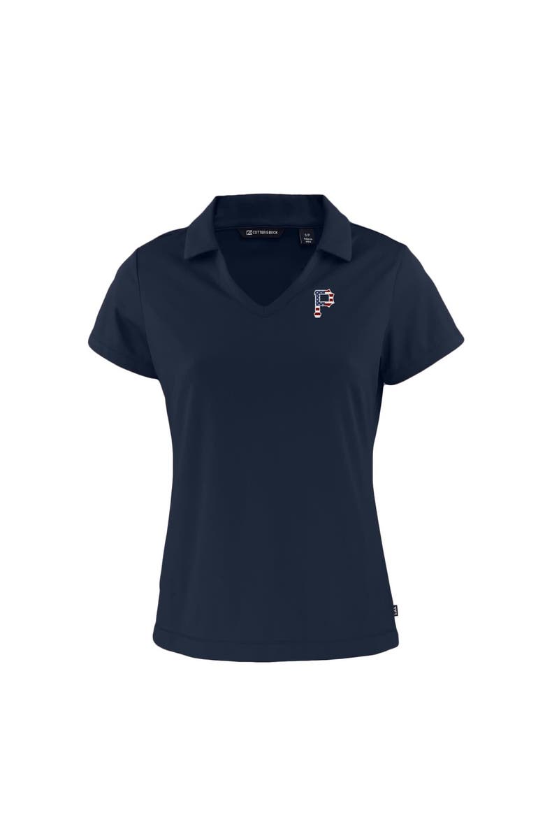 Cutter & Buck Women's Cutter & Buck  Navy Pittsburgh Pirates Daybreak Eco Recycled V-Neck Polo, Alternate, color, 