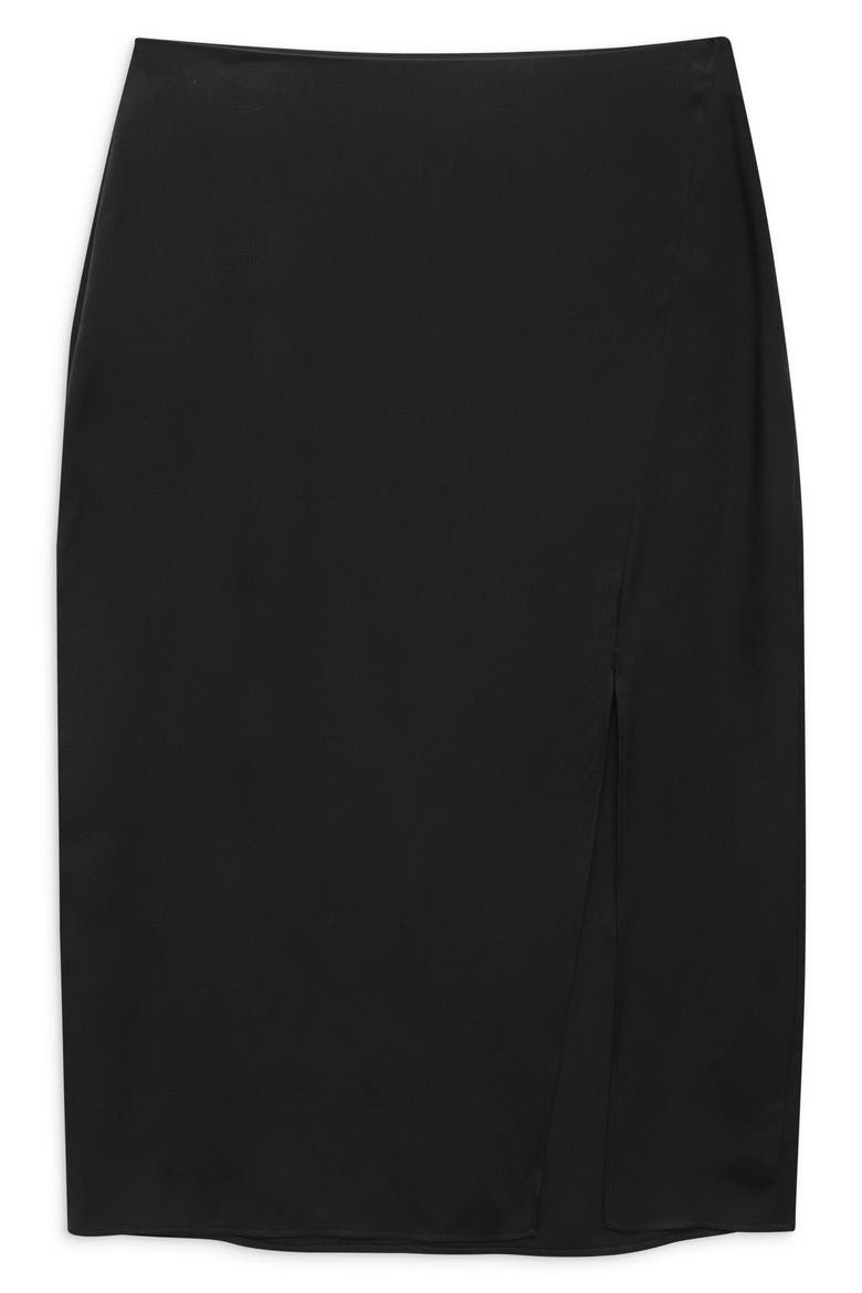 Jolin Silk Midi Skirt, Alternate, color, BLACK