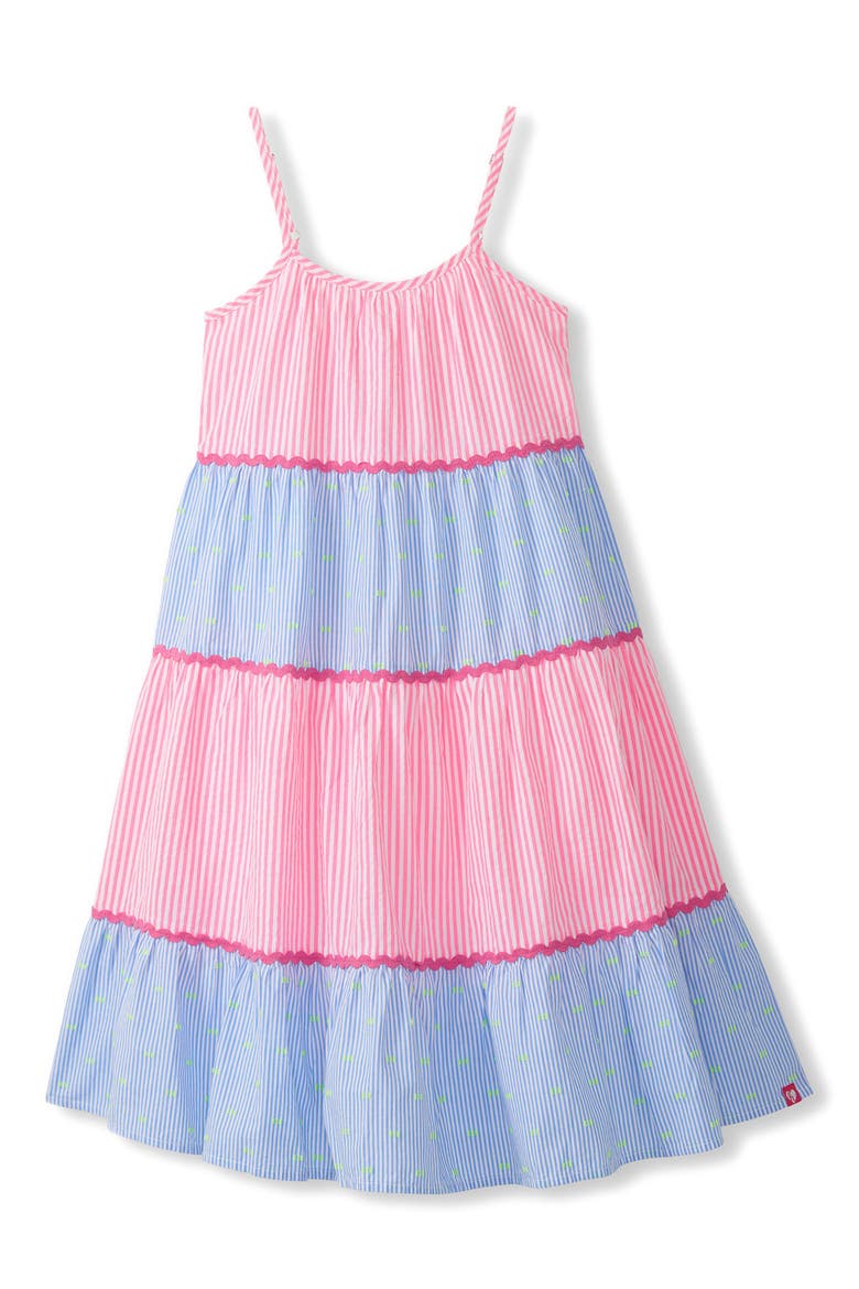 Kids' Colorblock Seersucker Dress, Main, color, PINK