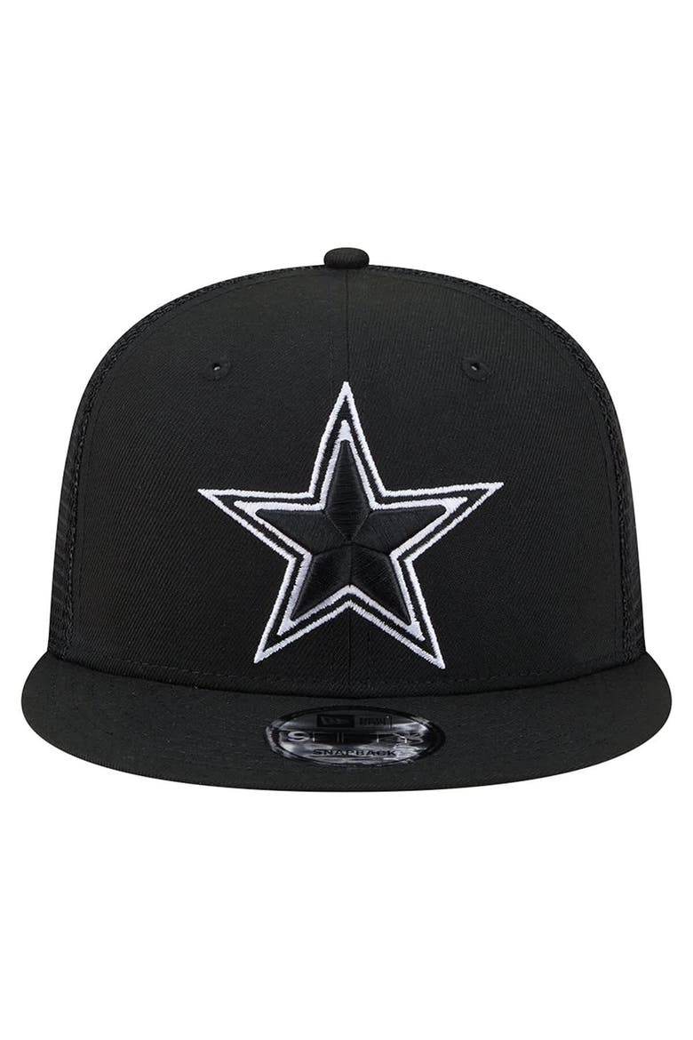 Men's New Era  Black Dallas Cowboys Main 9FIFTY Trucker Snapback Hat, Alternate, color, Black