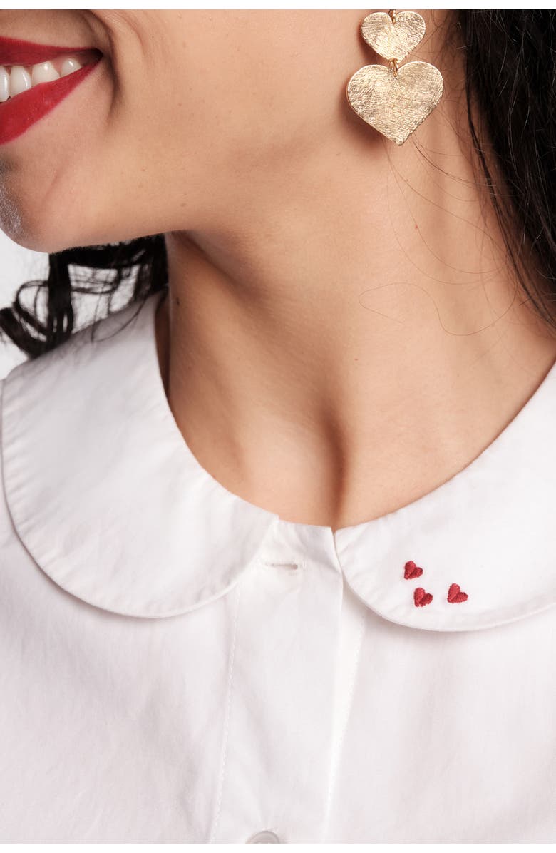 Frances Valentine Louise Heart Collar, Alternate, color, White