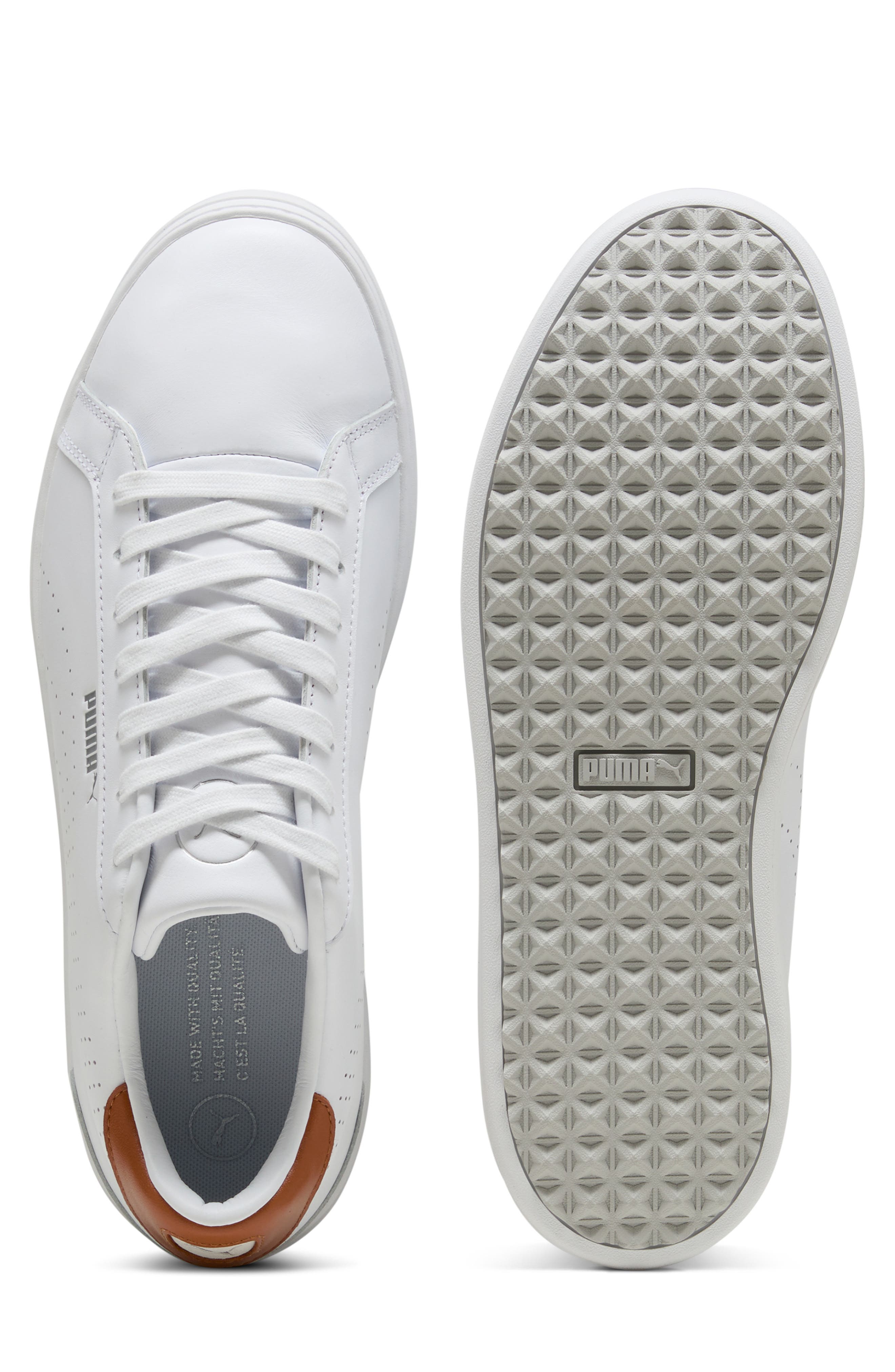 PUMA GOLF Classic G Golf Shoes, Alternate, color, Puma White-Ash Gray
